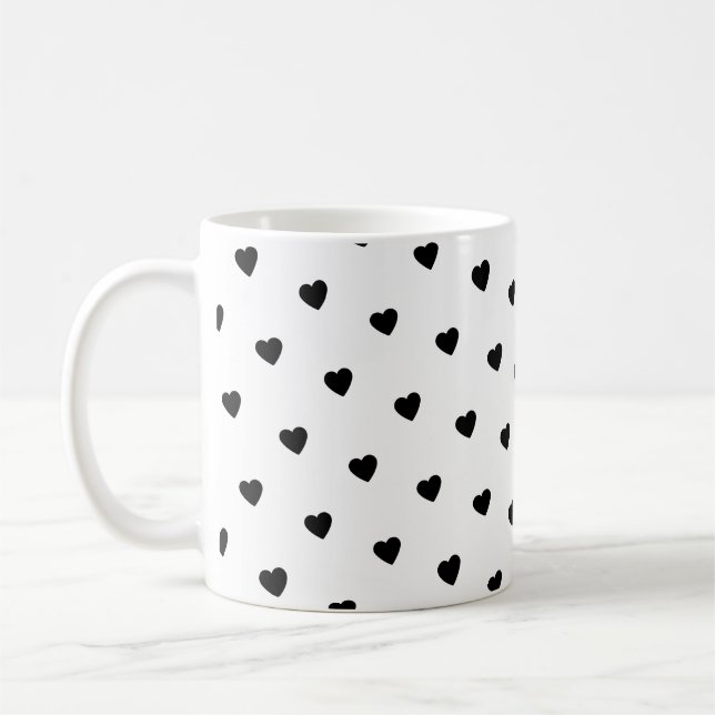 Caneca De Café Happy Valentine’s Day Black Heart Design  (Esquerda)
