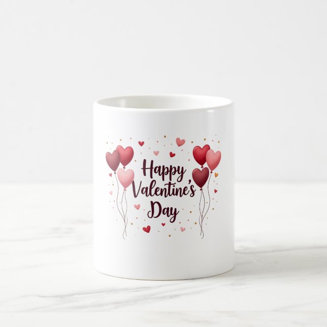 Caneca De Café Happy Valentine’s Day Elegant Mug (Centro)