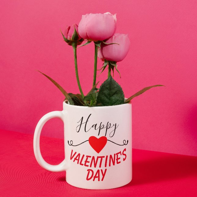 Caneca De Café Happy Valentine's Day Heart Gift (Criador carregado)