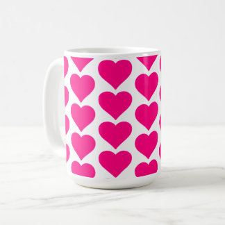 Caneca De Café Happy Valentine's Day - pink heart accent