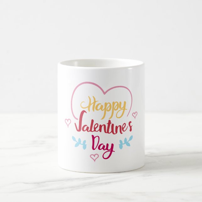 Caneca De Café Happy Valentines Day Typography (Centro)