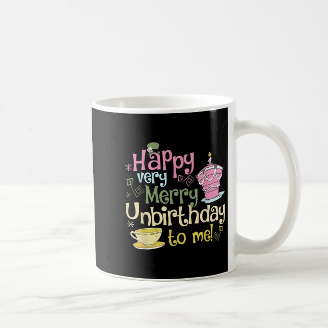 Caneca De Café Happy Very Merry Unbirthday To Me Design  (Direita)