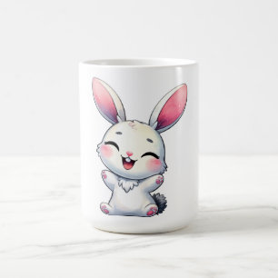 Caneca De Café Happy Watercolor Bunny