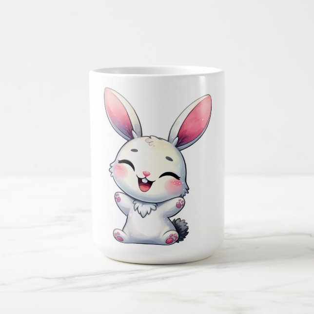 Caneca De Café Happy Watercolor Bunny (Centro)