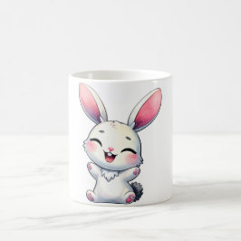 Caneca De Café Happy Watercolor Bunny