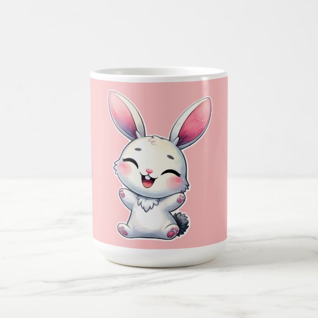 Caneca De Café Happy Watercolor Bunny (Centro)