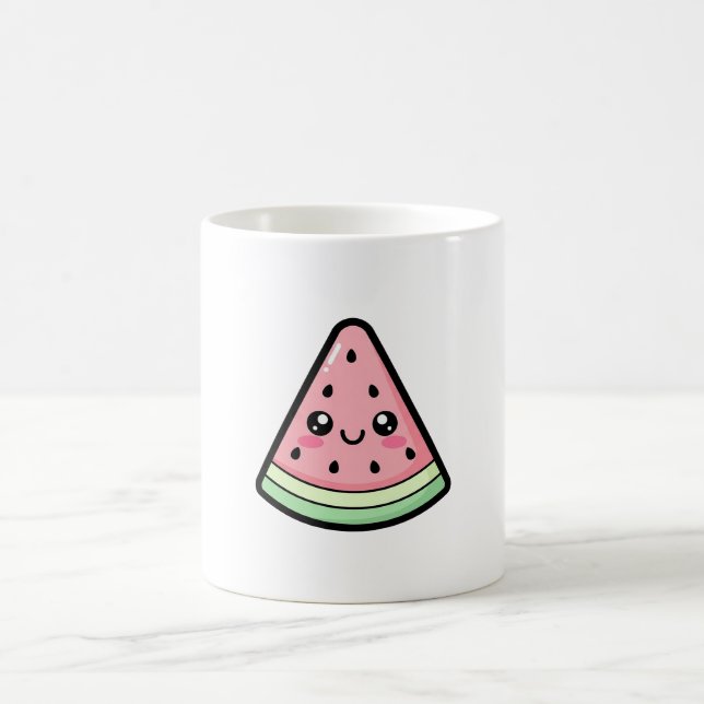 Caneca De Café Happy Watermelon – Cute Kawaii Illustration (Centro)