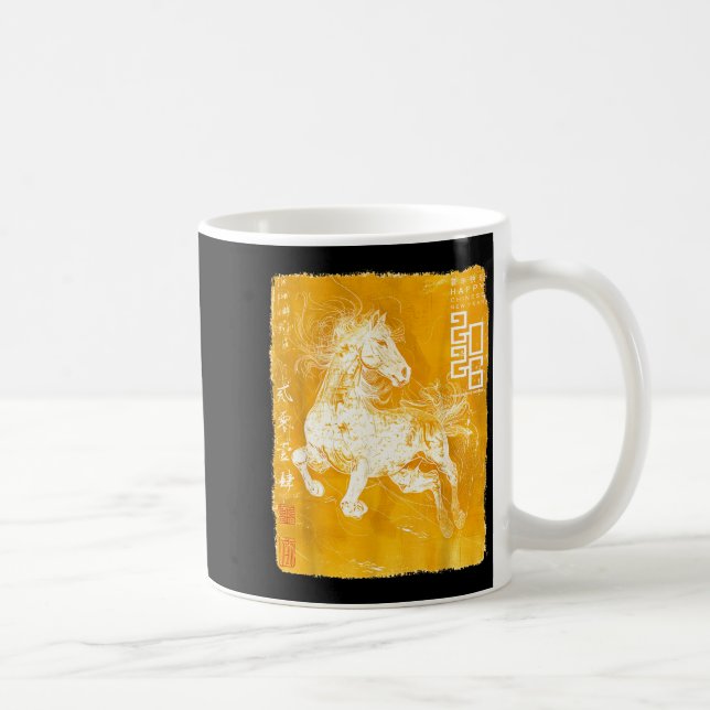 Caneca De Café Happy Zodiac Horse Chinese Lunar New Year 2026 Sta (Direita)