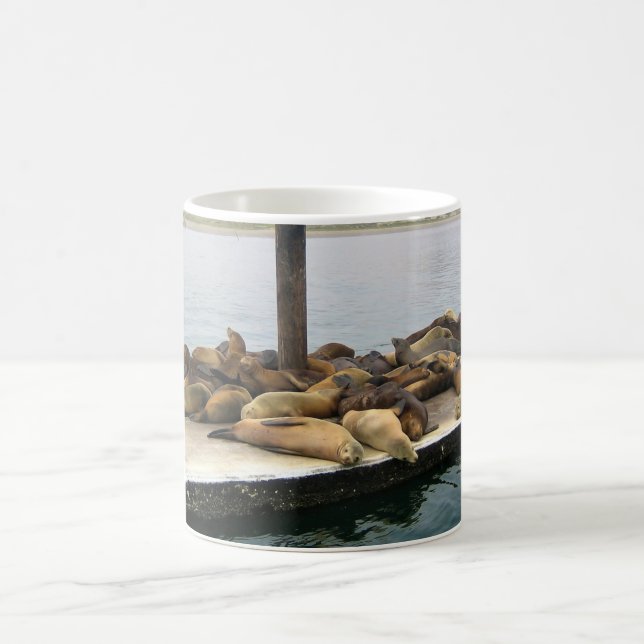 Caneca De Café Harbor Seals, Morro Bay, Califórnia (Centro)