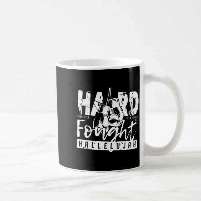 Caneca De Café Hard Fought Hallelujah Praise Jesus Bible Verse Ch (Direita)