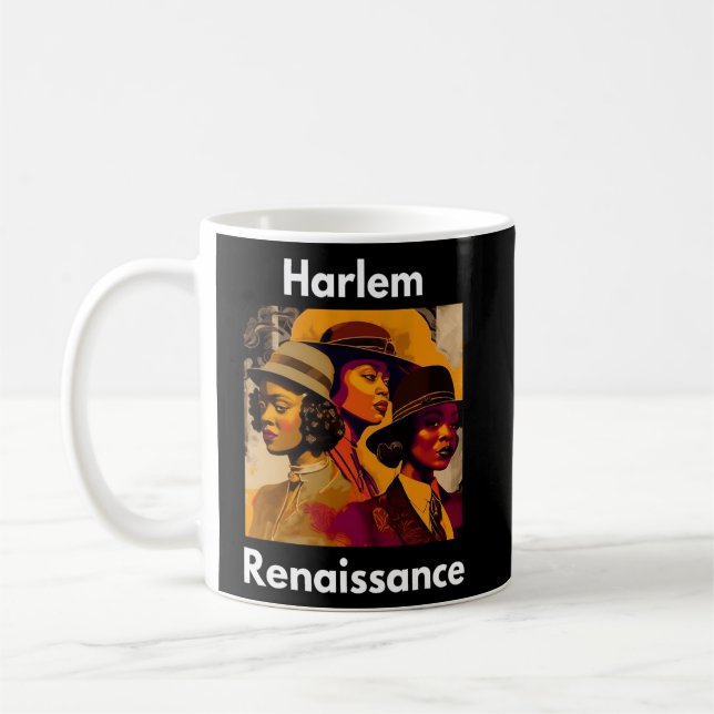 Caneca De Café Harlem Renaissance Abstrato Art Black History Mont (Esquerda)