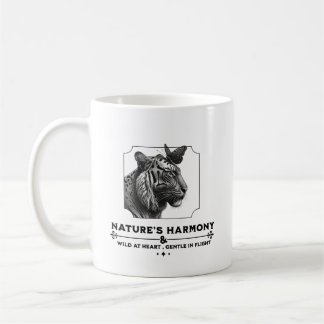 Caneca De Café Harmonia da Natureza, o Tigre e a Borboleta