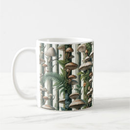 Caneca De Café Harmonia da Natureza: Padrão Botânico Sem Olhos