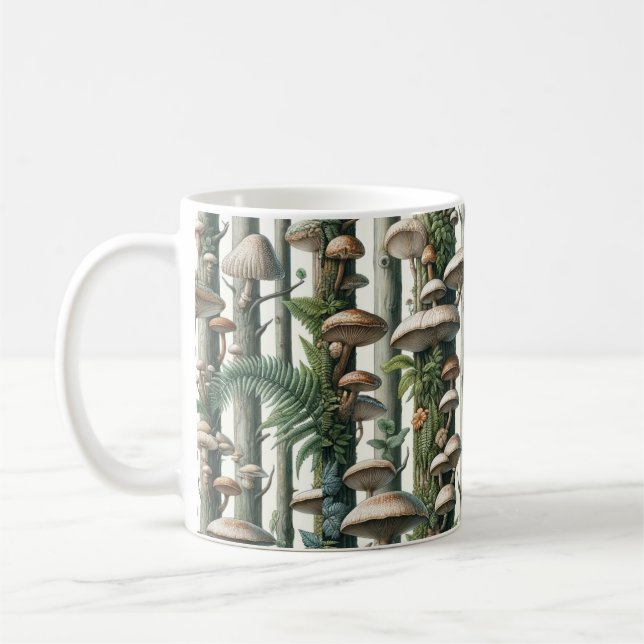 Caneca De Café Harmonia da Natureza: Padrão Botânico Sem Olhos (Esquerda)