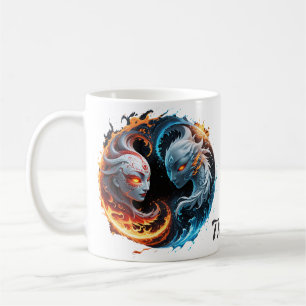 Caneca De Café Harmonia elementar, yin e yang da natureza.