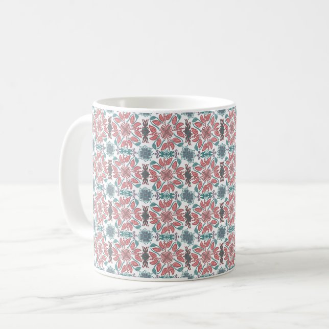Caneca De Café Harmonia em Padrões (Frente Esquerda)