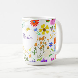 Caneca De Café Harmonia floral em Springtime