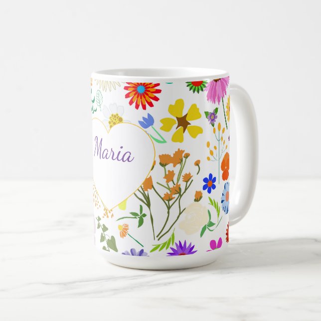Caneca De Café Harmonia floral em Springtime (Frente Esquerda)