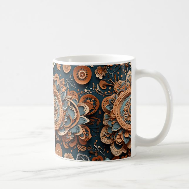 Caneca De Café Harmonia Floral Intriciada (Direita)