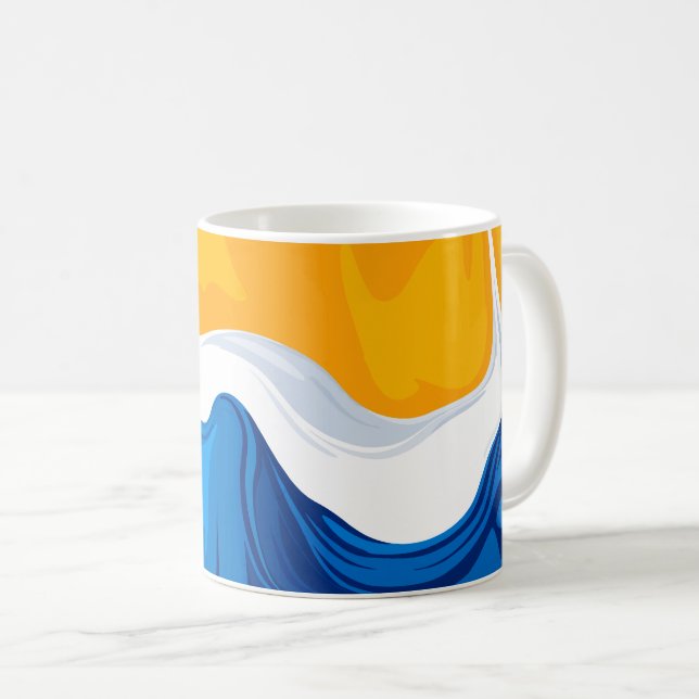 Caneca De Café Harmonia Fluida de Calor e Profundidade (Frente Esquerda)
