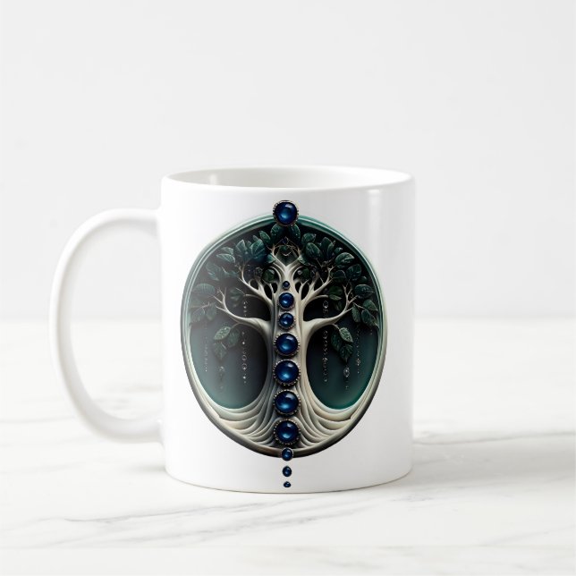 Caneca De Café Harmonia na árvore mística da vida. (Esquerda)