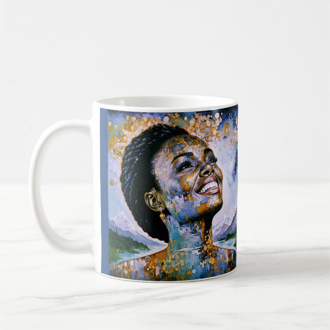 Caneca De Café "Harmonia no Dourado e no Céu" (Esquerda)