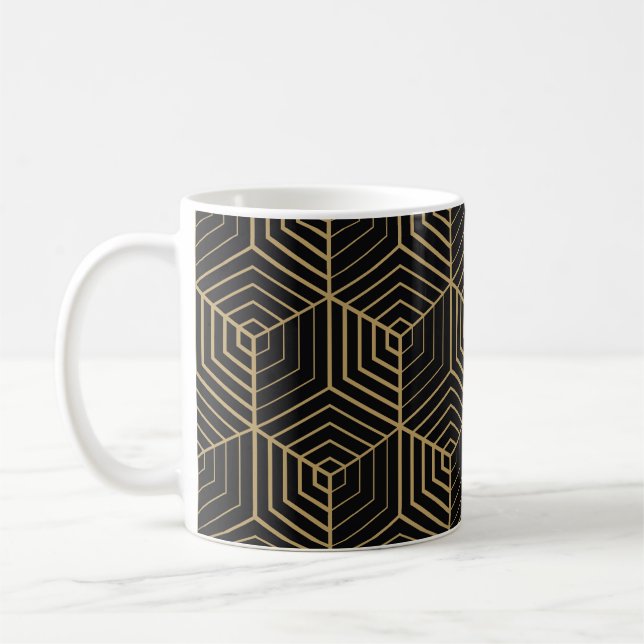 Caneca De Café Harmônica Hexagonal: Elegância de Art Deco (Esquerda)