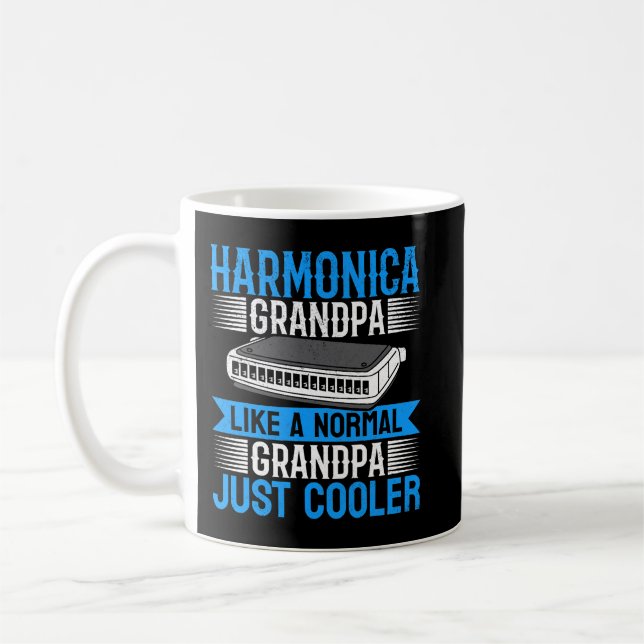 Caneca De Café Harmonica Lover Mens Harmonica Avô Harmonica P (Esquerda)