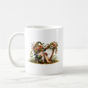 Caneca De Café Harp Playing Garden Gnomo