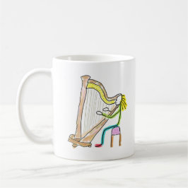 Caneca De Café Harp Playing Stickman