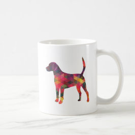 Caneca De Café Harrier Dog Colorful Geométrico Patterna Silhouett