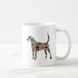 Caneca De Café Harrier Hound Dog Geométrico Patterna Silhouette