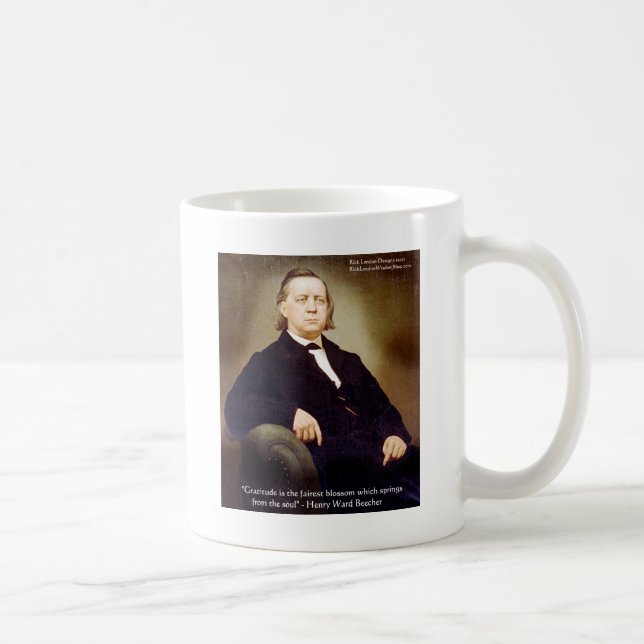 Caneca De Café Harriet Ward Beecher Citação Gratidão Sabedoria Pr (Direita)