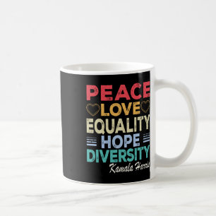 Caneca De Café Harris Peace Love Igualdade Esperam Retro da Diver