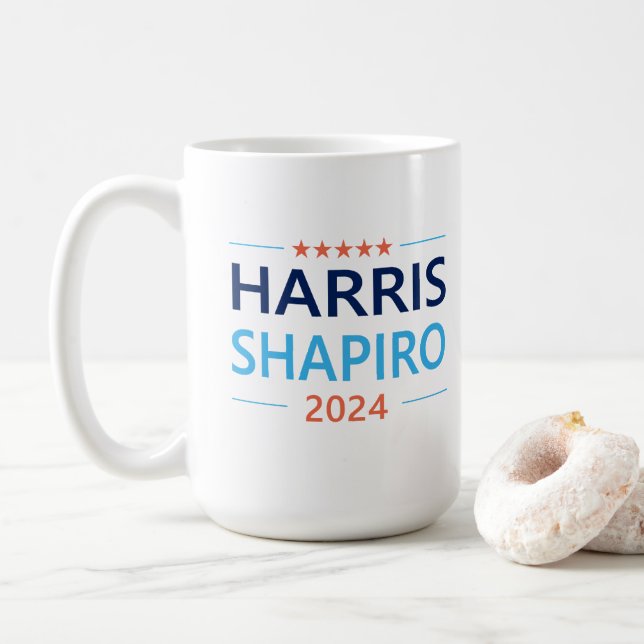 Caneca De Café Harris Shapiro 2024 Kamala Harris Democrata (Com Donut)