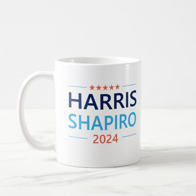 Caneca De Café Harris Shapiro 2024 Kamala Harris Democrata (Esquerda)