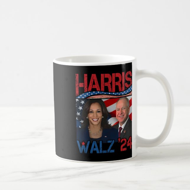 Caneca De Café Harris Tim Walz Valsa 3  (Direita)