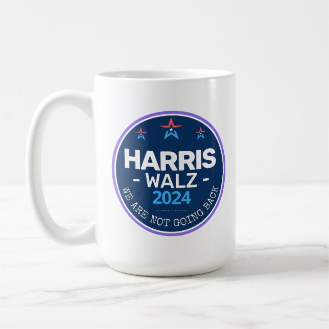 Caneca De Café Harris Walz 2024 Não vamos voltar (Esquerda)