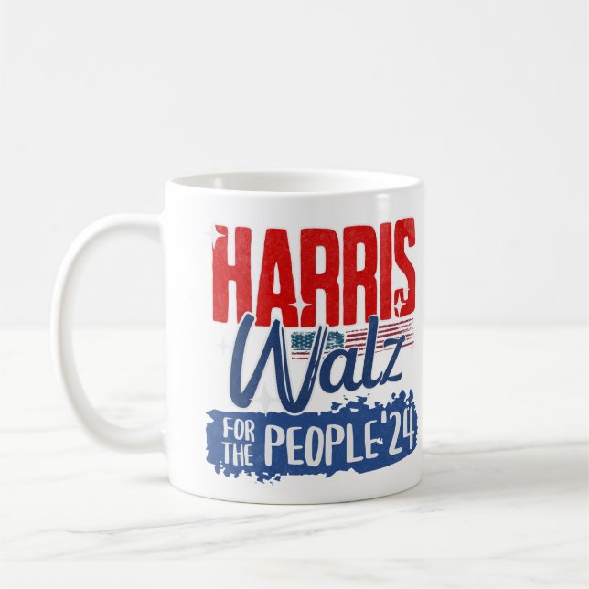 Caneca De Café Harris Walz 2024 para o democrata eleitoral Pessoa (Esquerda)