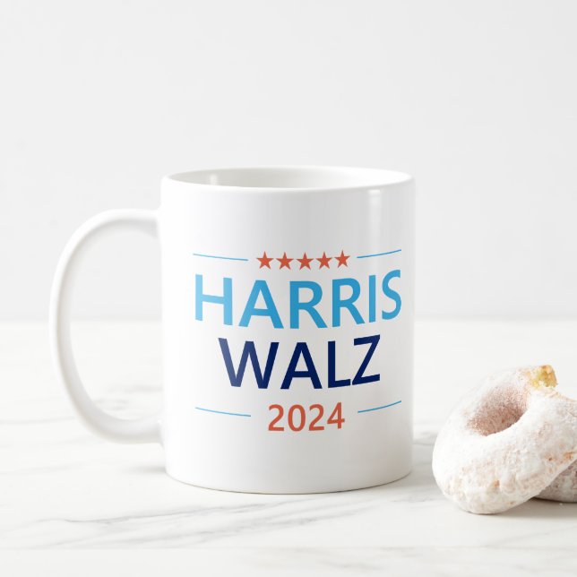 Caneca De Café Harris Walz 2024 para Presidente (Com Donut)