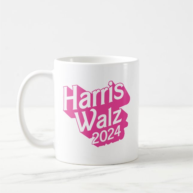 Caneca De Café Harris Walz 2024 rosa (Esquerda)