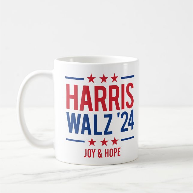 Caneca De Café Harris Walz '24 - Joy and Hope (Esquerda)