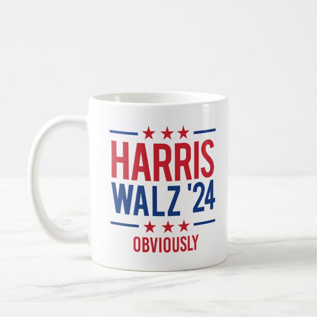 Caneca De Café Harris Walz 24 - Obviamente (Esquerda)