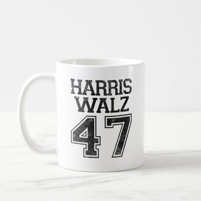 Caneca De Café Harris Walz 47º Presidente Vintage (Esquerda)