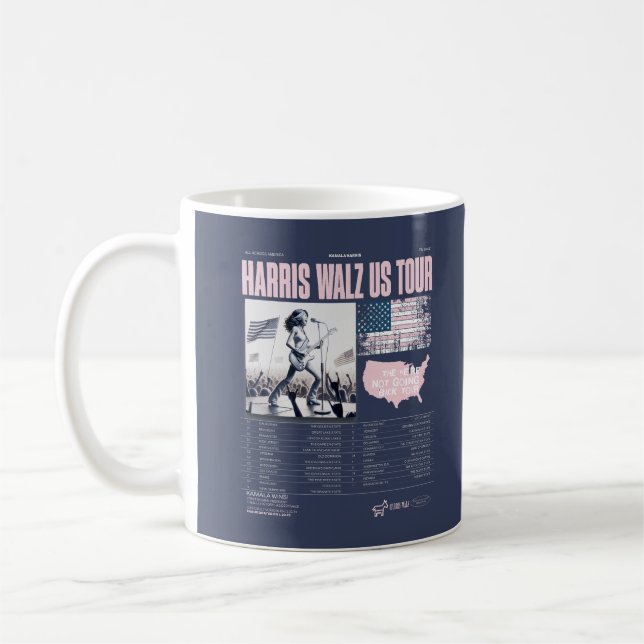 Caneca De Café Harris Walz US Tour Kamala ganha posse (Esquerda)