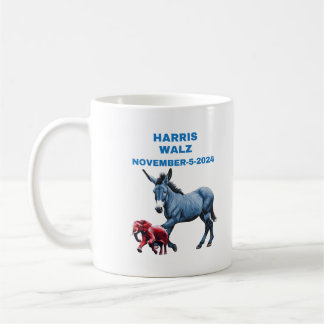 Caneca De Café Harris/Walz, votação azul, elefante burro, eleiçõe