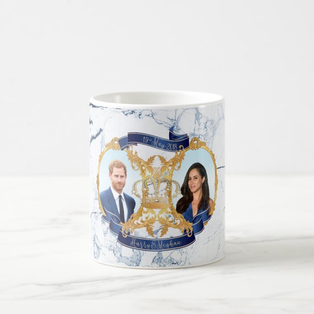 Caneca De Café Harry+Meghan Azul Pedra Preciosa (Centro)