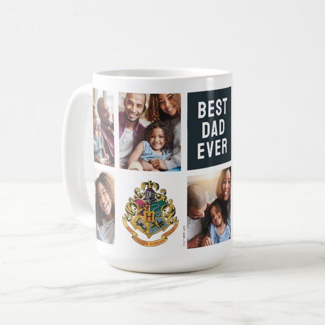 Caneca De Café Harry Potter | Brasão de Hogwarts - Colagem de Fot (Frente Esquerda)