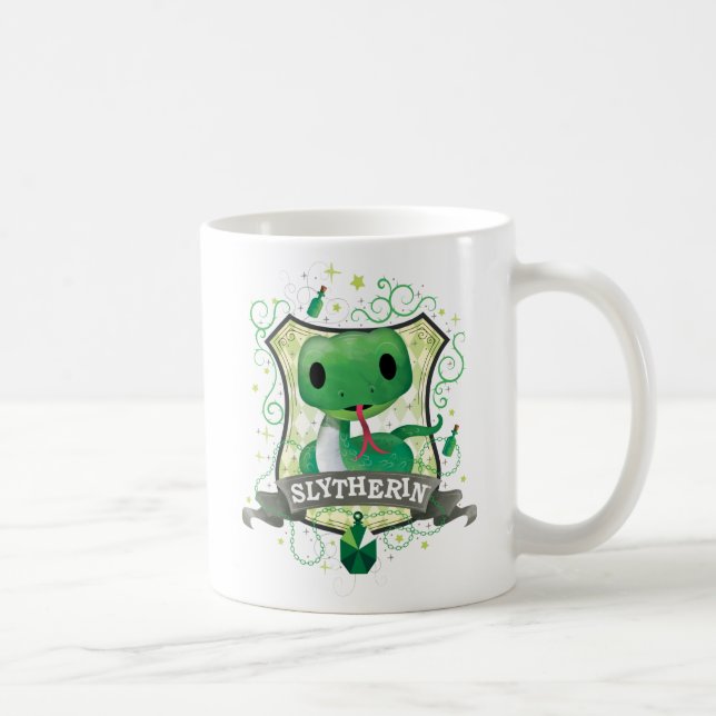 Caneca De Café Harry Potter | Encantador Brasão SLYTHERIN™ (Direita)