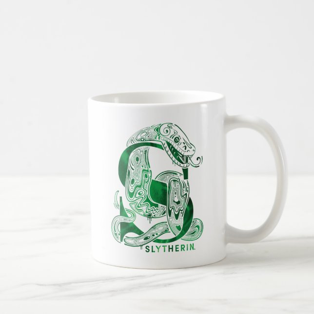 Caneca De Café Harry Potter | Gráfico Aguamenti SLYTHERIN™ (Direita)